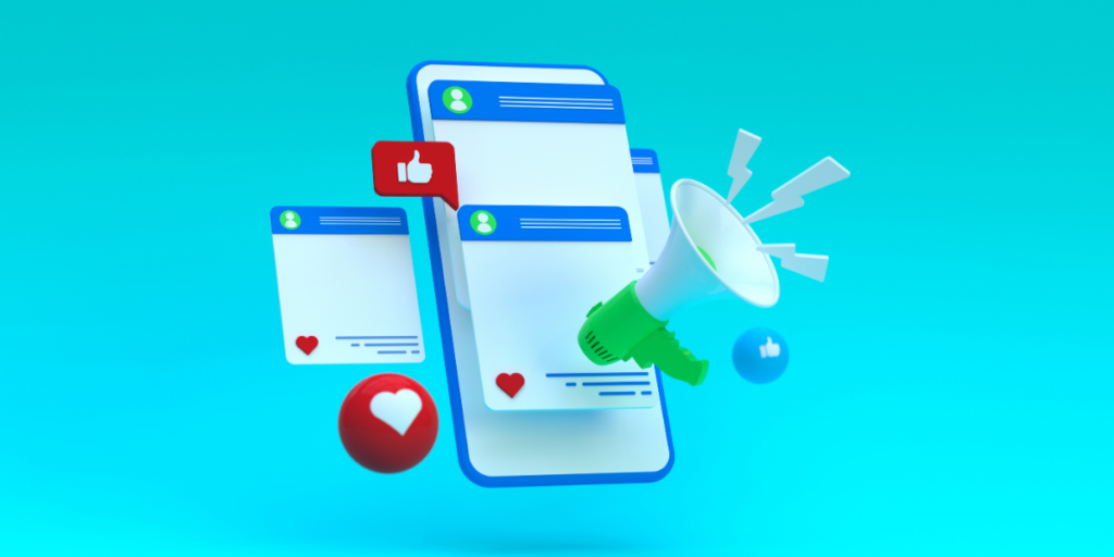 Paid social media advertising illustration